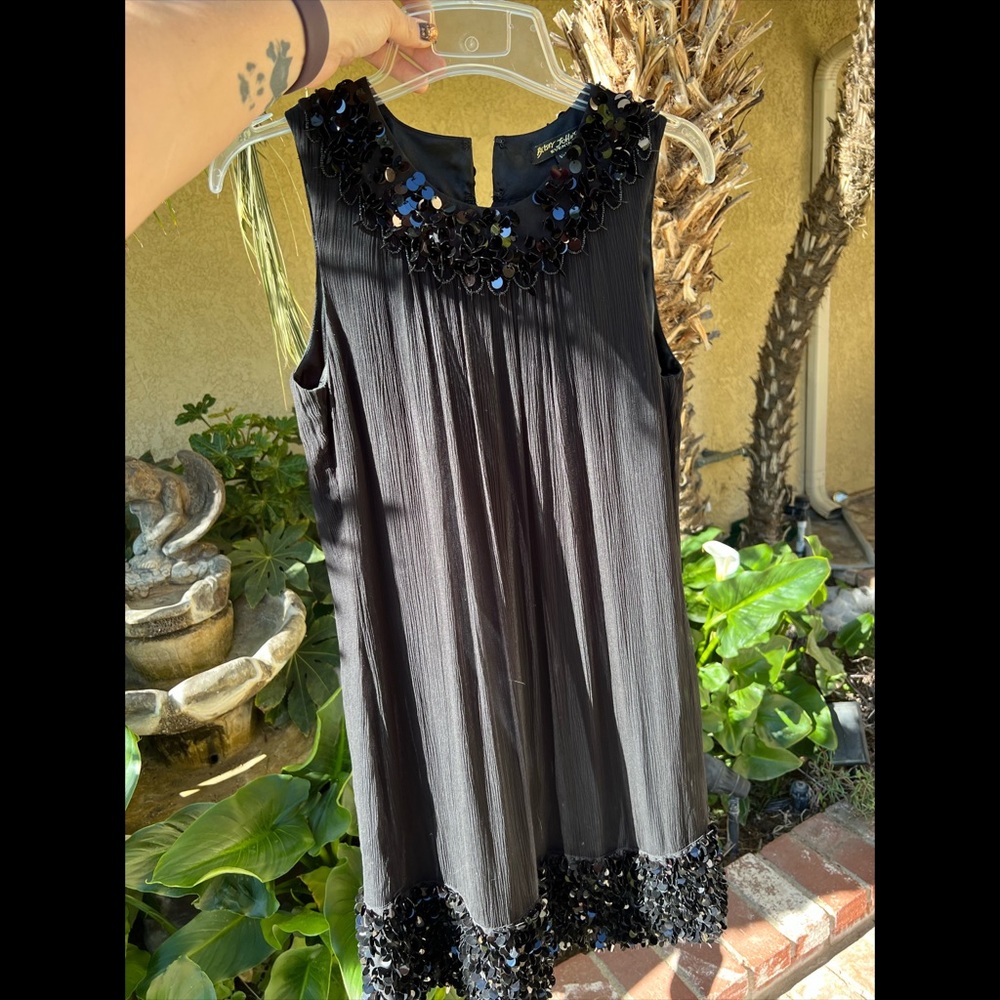 Betsy Johnson Black Sequin Dress Size 6